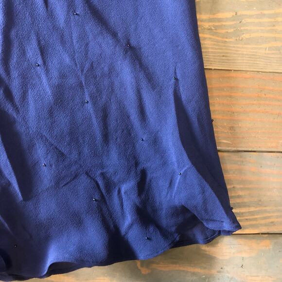 Casual Corner royal blue flared lined sheer skirt women's size 14 NEW - Picture 2 of 8